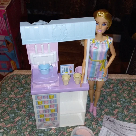 Barbie | Toys | Play Dough Ice Cream Shop Barbie New But Box Crushed |  Poshmark
